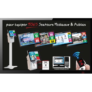 PACK LaboLITEBOXTV5 Gestion d'attente pour LABORATOIRES, configurable de 1 à 5 Box - Ecran TV NON Fourni