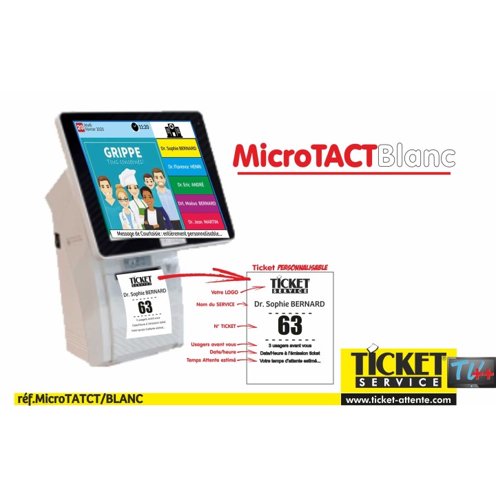 PACK Multimedic 1 Gestion d'attente Services Médicaux configurable de 1 à 5 Médecins - Ecran TV NON Fourni
