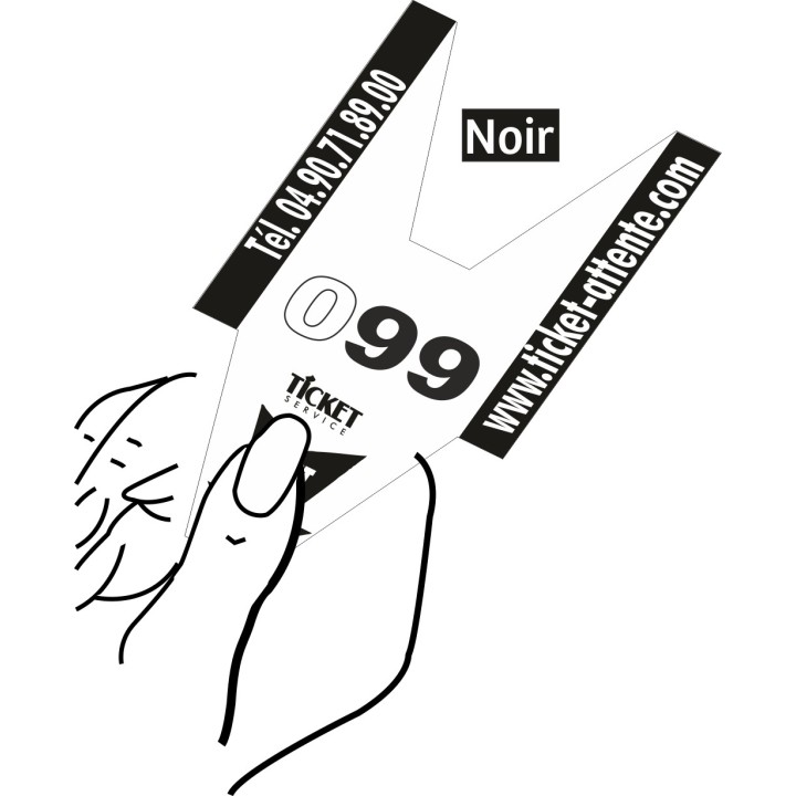 Carton de 80 000 tickets numérotés à bandes Noires disponible en 7 couleurs