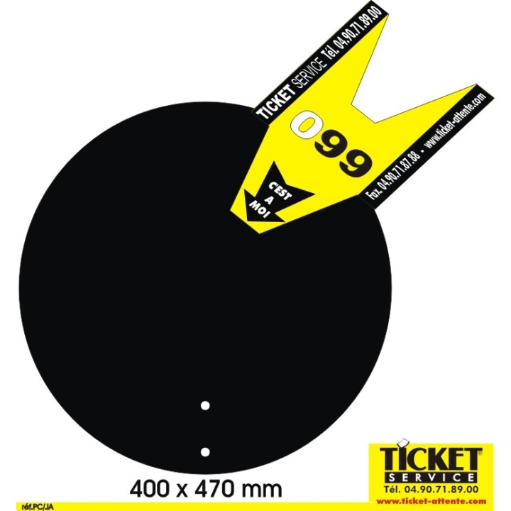  Pancarte Ticket (seule) disponible pour les 4 pieds : Jokpied - BlackLux - ChromeLux - InoxLux.