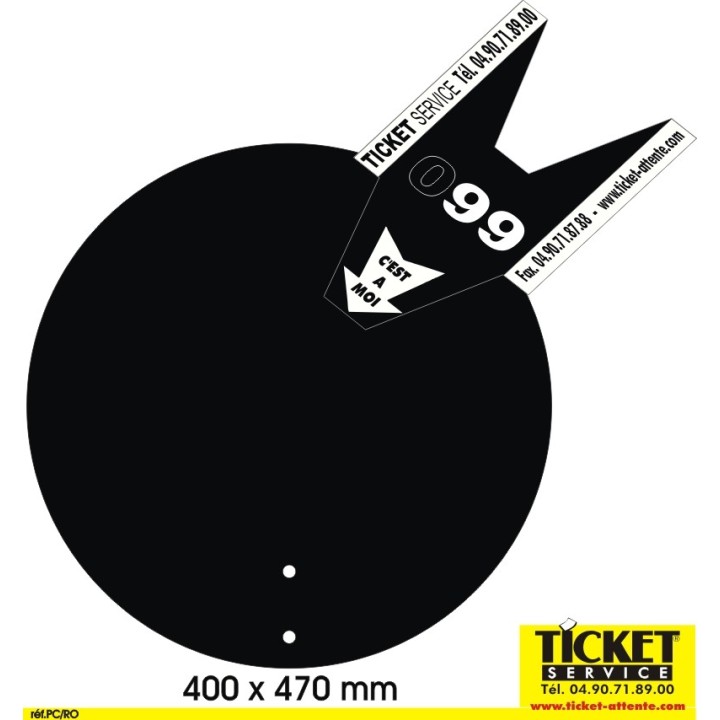  Pancarte Ticket (seule) disponible pour les 4 pieds : Jokpied - BlackLux - ChromeLux - InoxLux.