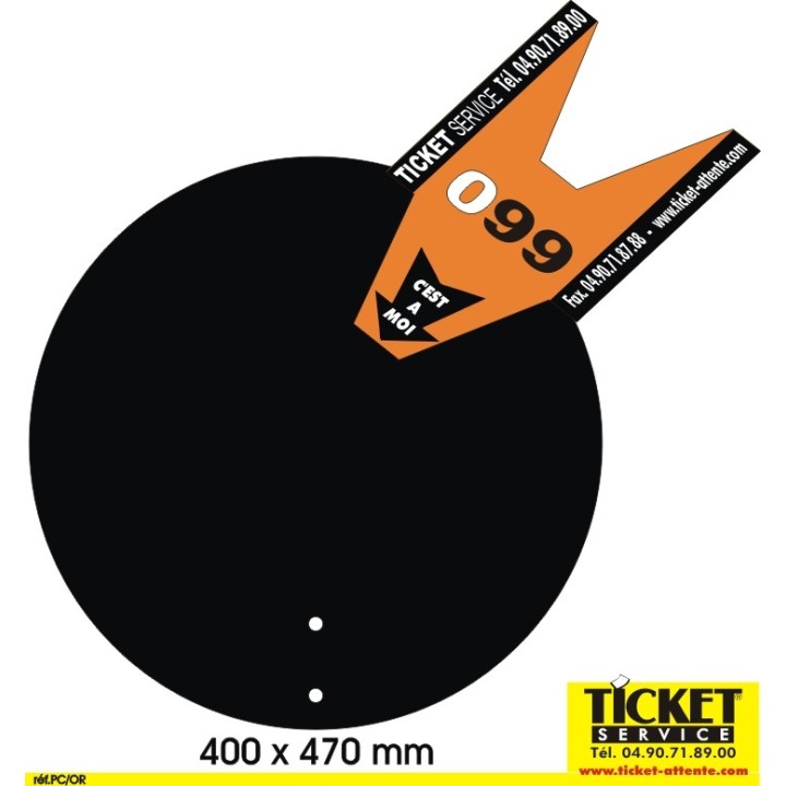  Pancarte Ticket (seule) disponible pour les 4 pieds : Jokpied - BlackLux - ChromeLux - InoxLux.