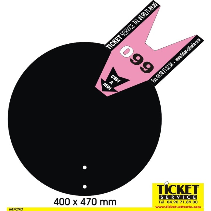  Pancarte Ticket (seule) disponible pour les 4 pieds : Jokpied - BlackLux - ChromeLux - InoxLux.