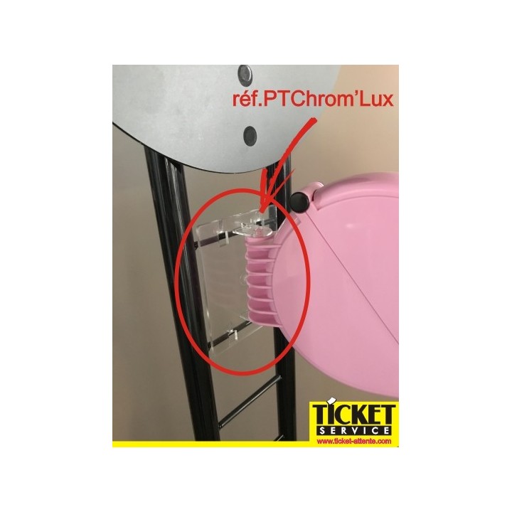 Patte de Fixation - Transparente - pour Distributeur de Tickets, sur Black'Lux/Crom'Lux  ou Mural.