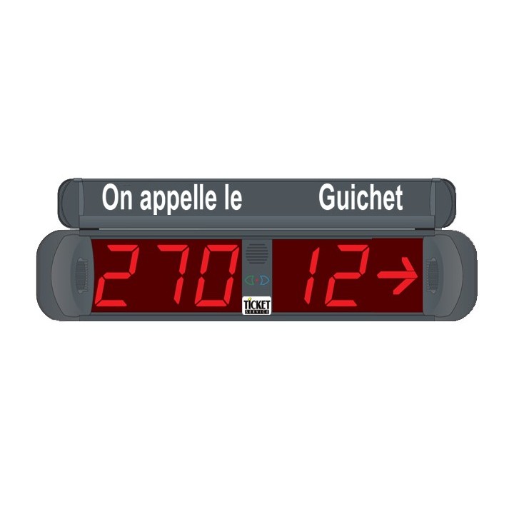 Afficheur 3+2 Chiffres lumineux rouge et flèche indication du guichet 