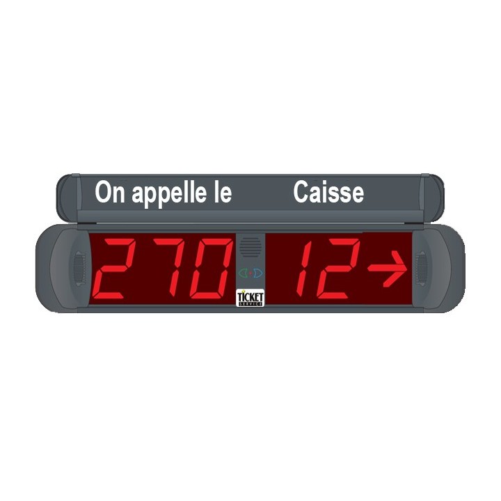 Afficheur 3+2 Chiffres lumineux rouge et flèche indication du numéro de caisse