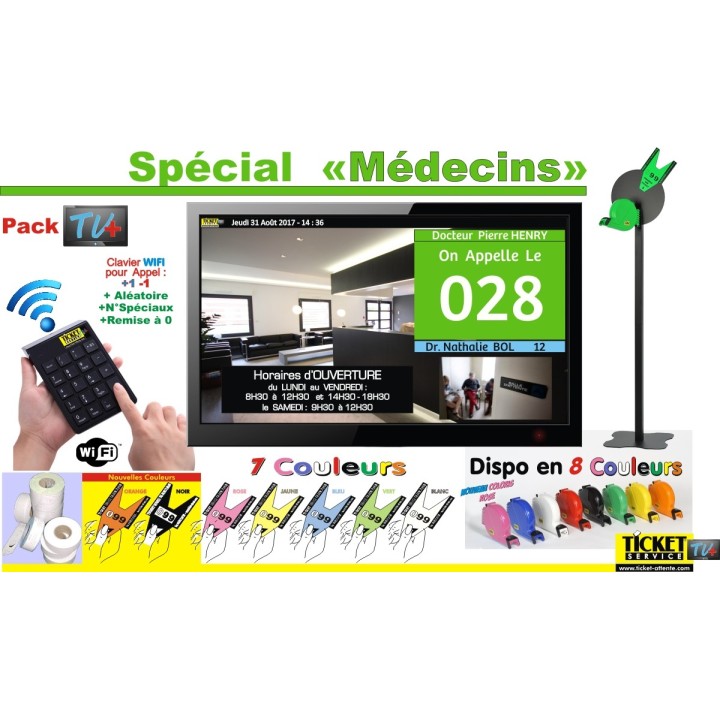 PACK TV+ - Gestion de file d'attente patients pour Cabinets Médicaux - Ecran TV NON Fourni