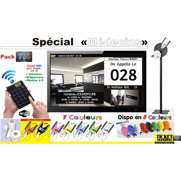 PACK TV+ - Gestion de file d'attente patients pour Cabinets Médicaux - Ecran TV NON Fourni