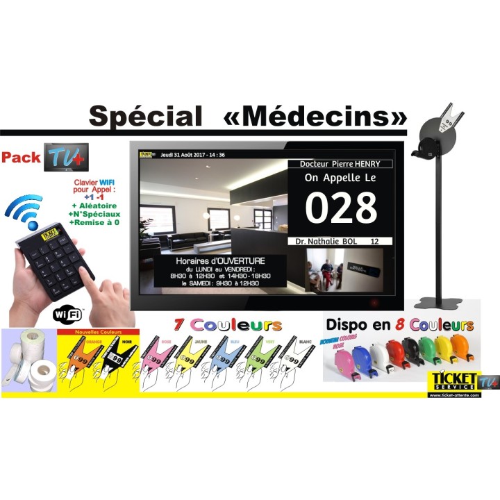 PACK TV+ - Gestion de file d'attente patients pour Cabinets Médicaux - Ecran TV NON Fourni
